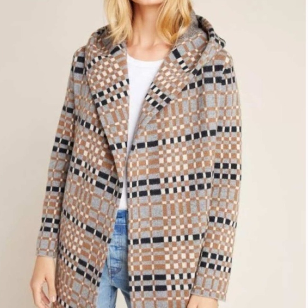 Plaid Hooded Women's Coat